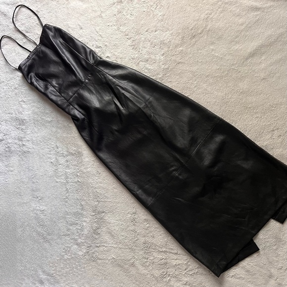 Good American Dresses & Skirts - Good American Better Than Leather Vacay Strappy Slit Midi Dress Black XS